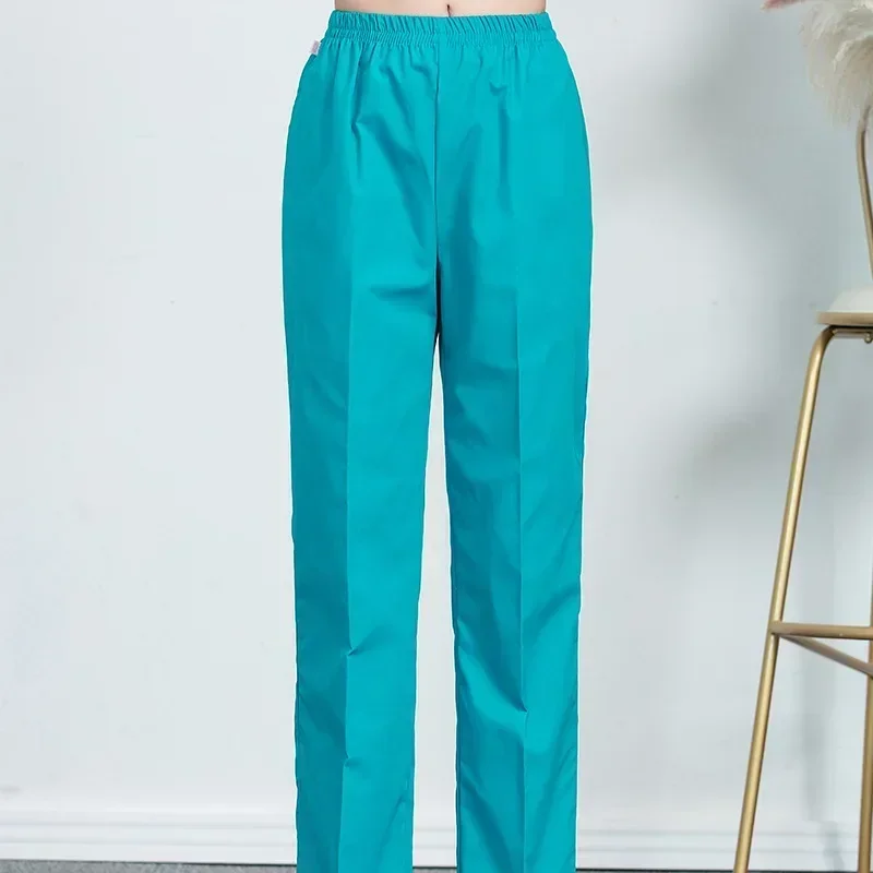 Nurse Pants Women's All-season White Loose Medical Work Pants Powder Blue Doctor Men's Size Elastic Breathable medical scrubs
