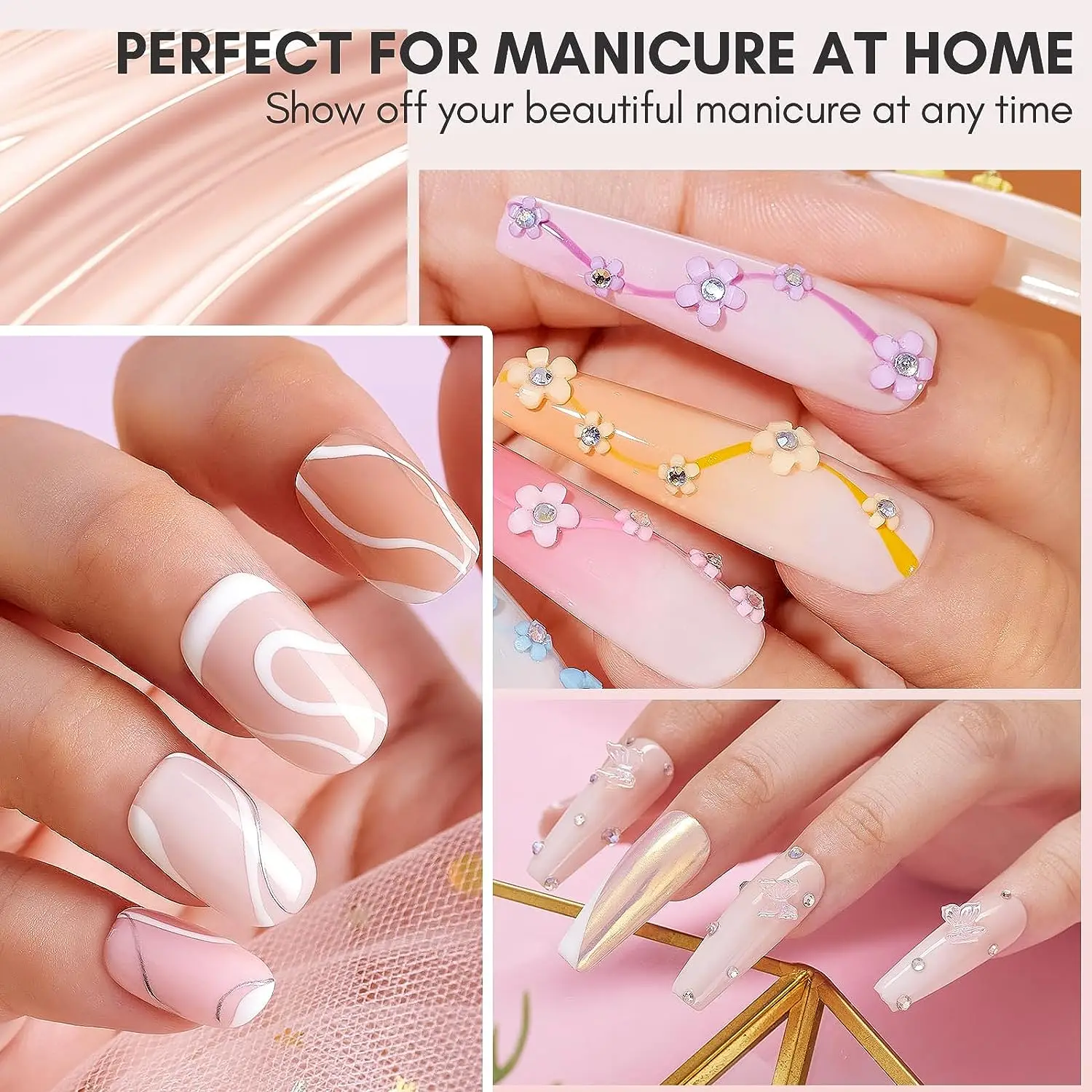 Makartt Rubber Gel Base Coat for Nails 8ML Soak Off UV LED Manicure DIY Nail Gel Nail Polish Gel Polish Base and Top Coat