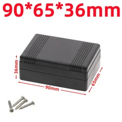 Waterproof Black/White ABS Plastic Instrument Case and Storage Enclosure Box (90x65x36mm - Black)
