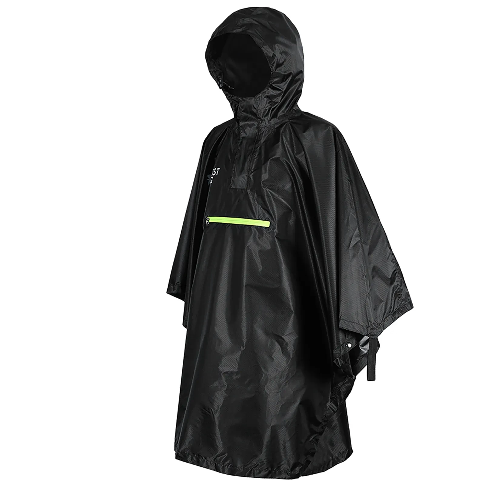 Outdoor Waterproof Mens Rain Poncho - Reflective Strip Rain Cape for Men and Women - Raincoat with Reflector for Bicycle Commuting