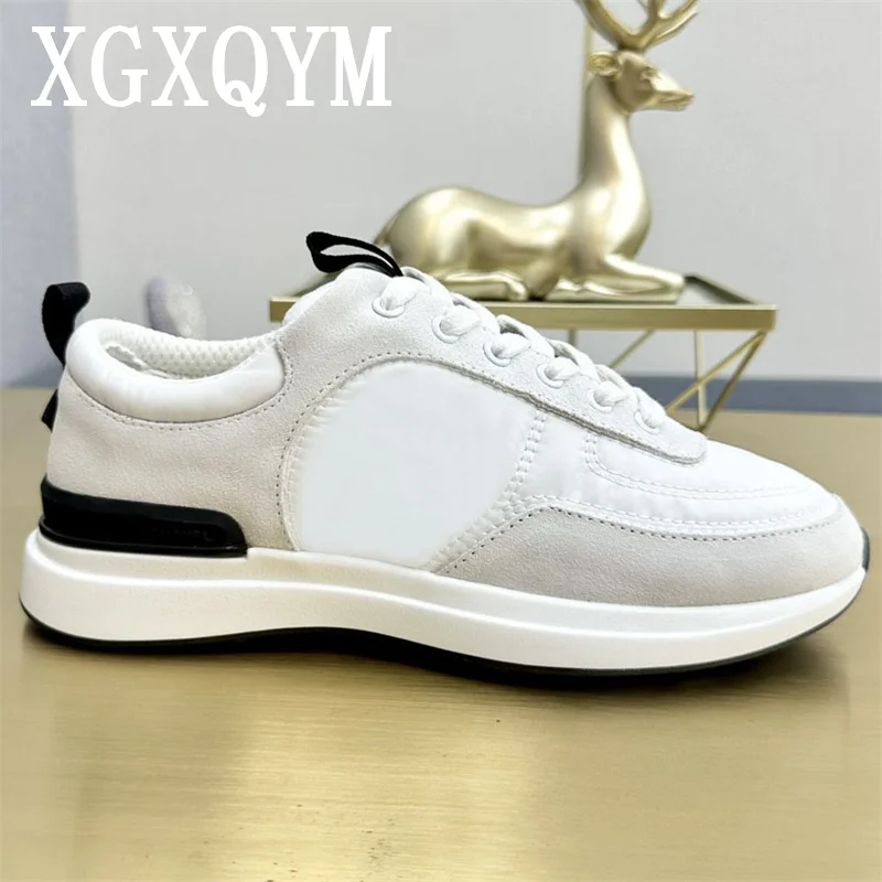 

Designer Luxury High Quality Casual Running Shoes Men Women Lace Up Flat Sneakers Couple Mesh Cozy Cowhide Sneakers Size 35-46