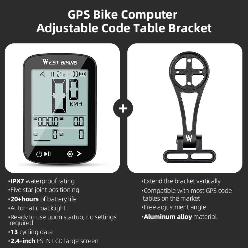Compteur Vélo WEST BIKING – Étanche, Rétroéclairé, Odomètre Et Vitesse, Modèle YP0702053/4