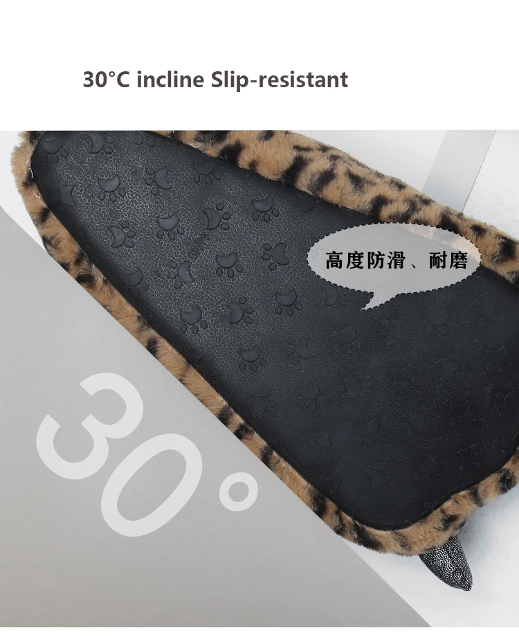 Ultraweiche Löwenpfote Hausschuhe Männer Fuzzy Animal Design Baumwolle Schuhe Männlich Weiblich Paar Hause Bühne Coplay Fleece Hausschuhe – Detail 10