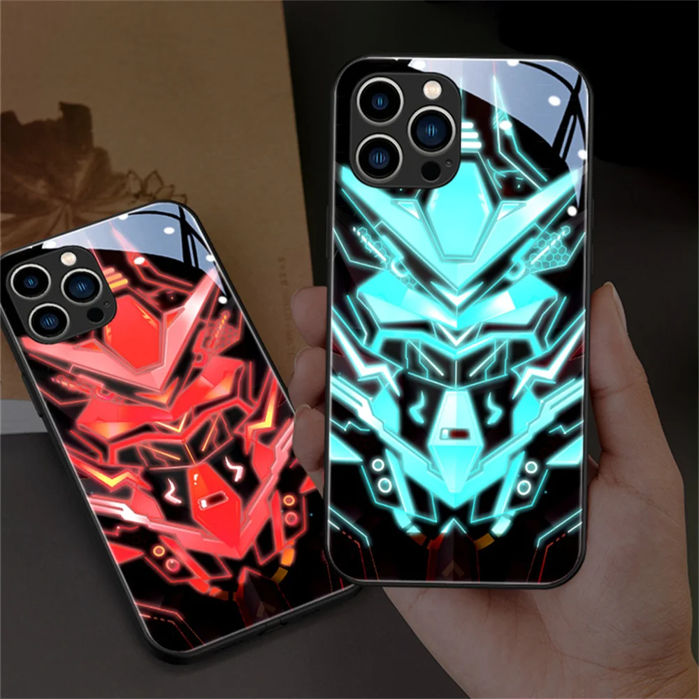 2024 Fashion Popular Sale Design Smart Led Light Music Custodia Luminosa Per Cellulare Per Iphone 15 14 13 12 11 Pro Max X Xs Xr Cover