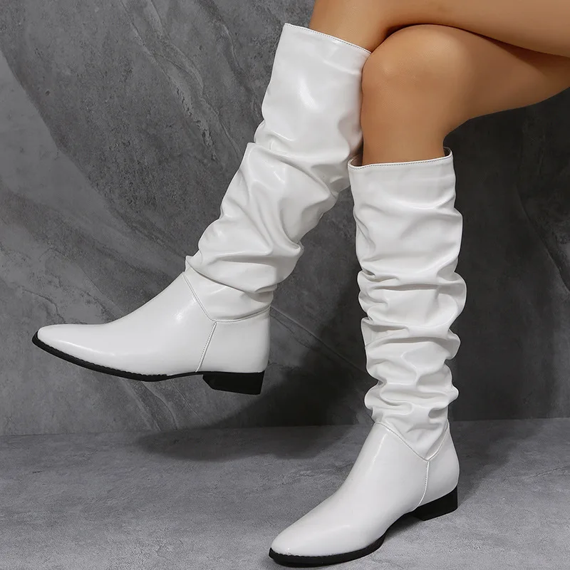 Fashion Shoes Women's Knee-High Boots Winter Knee High Boots High Sexy Heels The snow Boots Winter White Shoes Large size