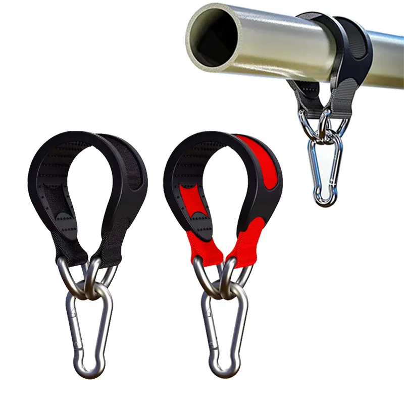 Multi-Purpose Black Nylon Sling with Metal Hook - Durable Gym and Outdoor Accessory