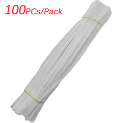 Colorful Chenille Rods for Creative DIY Crafts - Plush Twist Sticks for Handmade Projects (White)