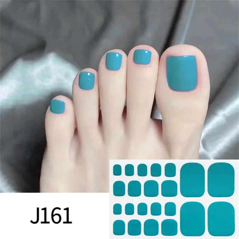 Toe Gel Nail Sticker Hardens With UV Lamp Curing Gel Stickers Waterproof Korean Full Cover Waterproof Polish Wraps Foot Strips 4