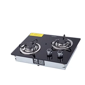 RV Gas Stove 2 Burners 1.8Kw Power Tempered Glass Panel Easy to Clean Gas Cook Top for RV Boat Caravan Camper