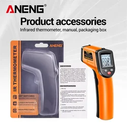 High - Precision Non - Contact Infrared Thermometer with Laser Targeting, -50°C to 400°C (Orange)