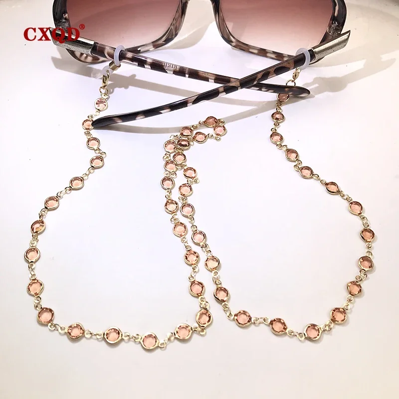 Fashion Colorful Crystal Bead Reading Glasses Chain Women's Glasses Chain Accessory Eyewear Straps Cord Sunglasses String Gift