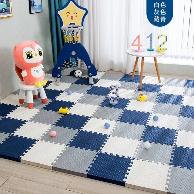 Tapis de jeu en mousse pour bébé, 12 pièces, tapis de Puzzle pour enfants, carreaux d'exercice imbriqués, carrelage de sol, jouet, tapis doux 30x30x1cm 1