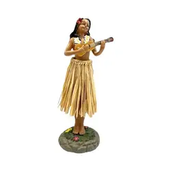 African Themed Musical Figurine with Secure Base for Dashboard or Home Display (Yellow guitar)