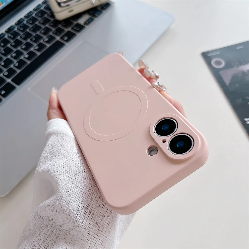 Magnetic Soft Shockproof Ultra Slim Liquid Silicone Phone Case