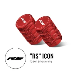 Premium Motorcycle Tire Valve Cap Set - Durable and Stylish Design (B - Red - RS)