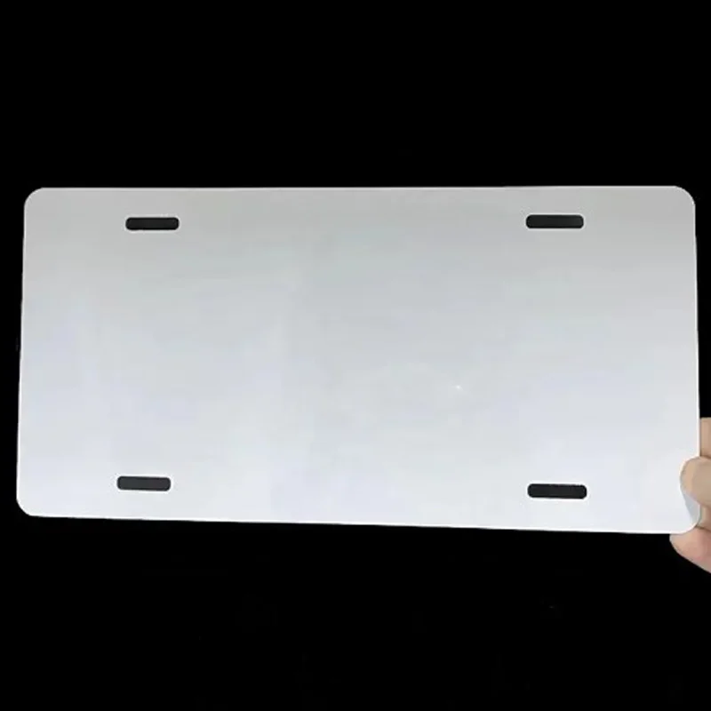 Blank white Aluminum Mini 3 X 6 X .030 License Plates for Sublimation 