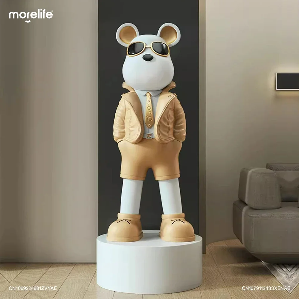 

Home Decor Creative Light Luxury Resin Violent Bear Brick Living Room TV Cabinet Ornaments BearBrick Large Floor Decoration Gift