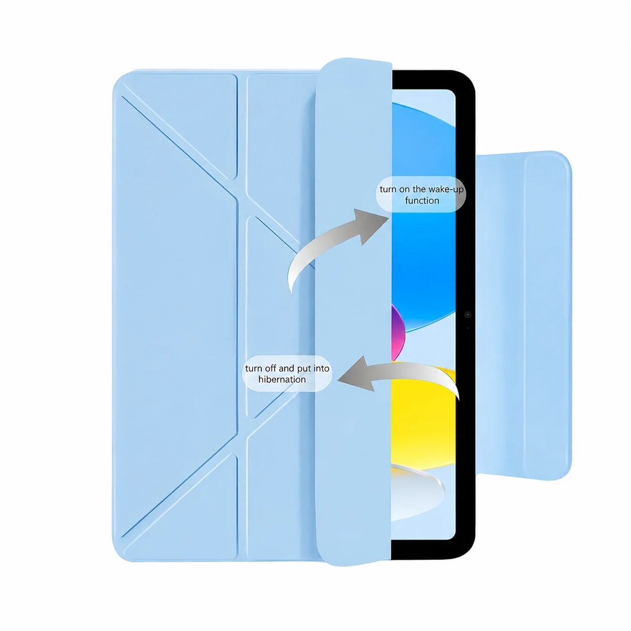 Smart Y-Fold PU Stand Magnetic Tablet Cover, 9.7-Inch