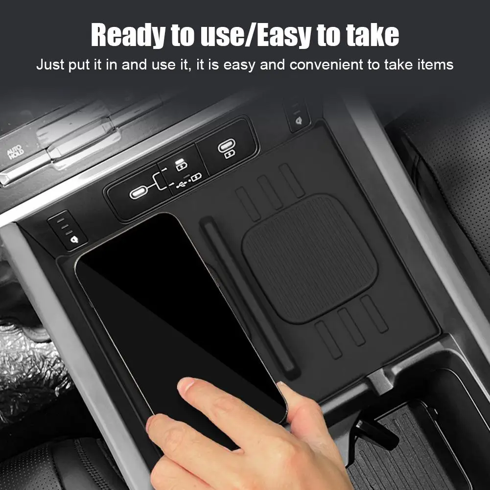 Wireless Car Charger for Hyundai Santa Fe Model Silicone Non-slip Charging Mat Silicone Protective Pad for Safe Charging