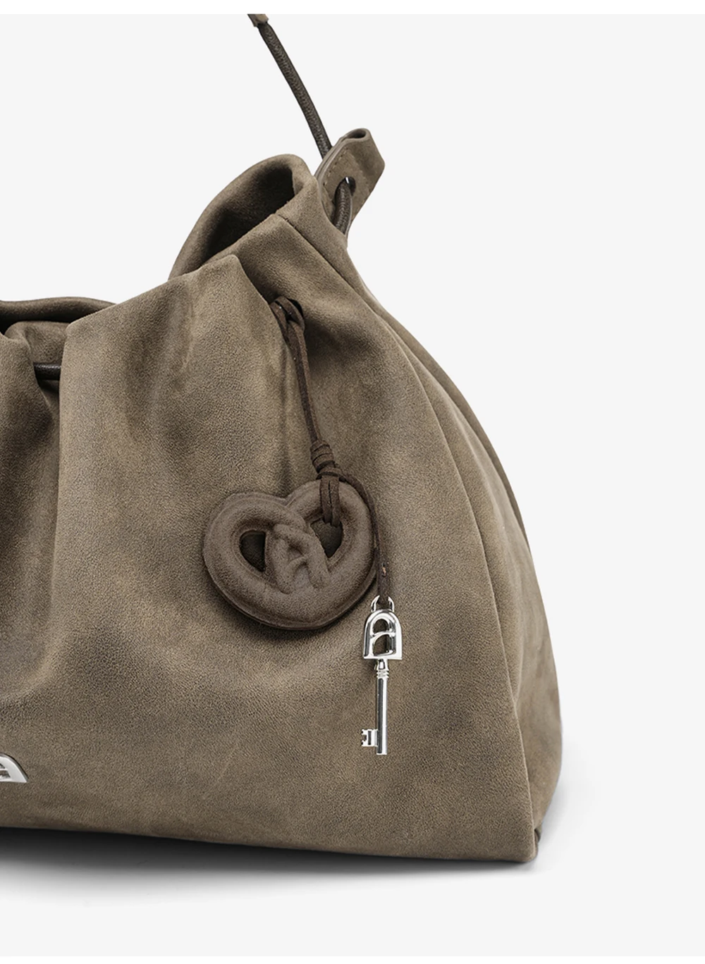 Genuine leather tote, handheld view