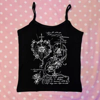 2k Fée Grunge T-Shirts Graphiques pour Femmes E-Girls Goth Côtes Manches Longues Tee Tops Vintage Emo Vêtements 2000s Rétro Streetwear 5