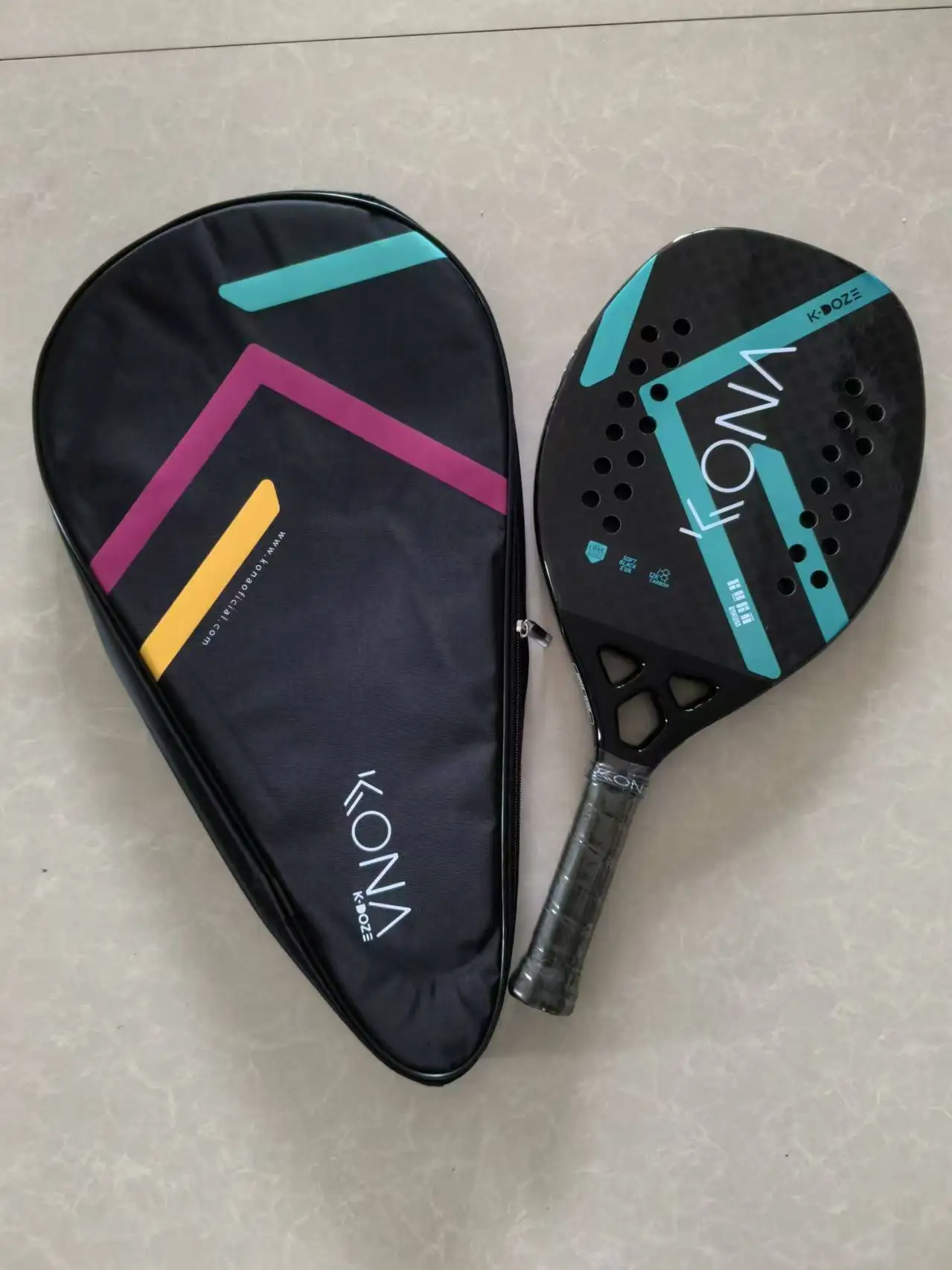 Beach Tennis Racket 3K Full Carbon Fiber Rough Surface EVA Foam Outdoor Sports Racquet
