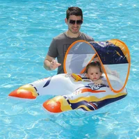 Swimbobo Kids Inflatable Baby Seat Float Spaceship Swimming Rings PVC  Baby Swim Ring Cartoon Floating Pool For Toddler Toys 1