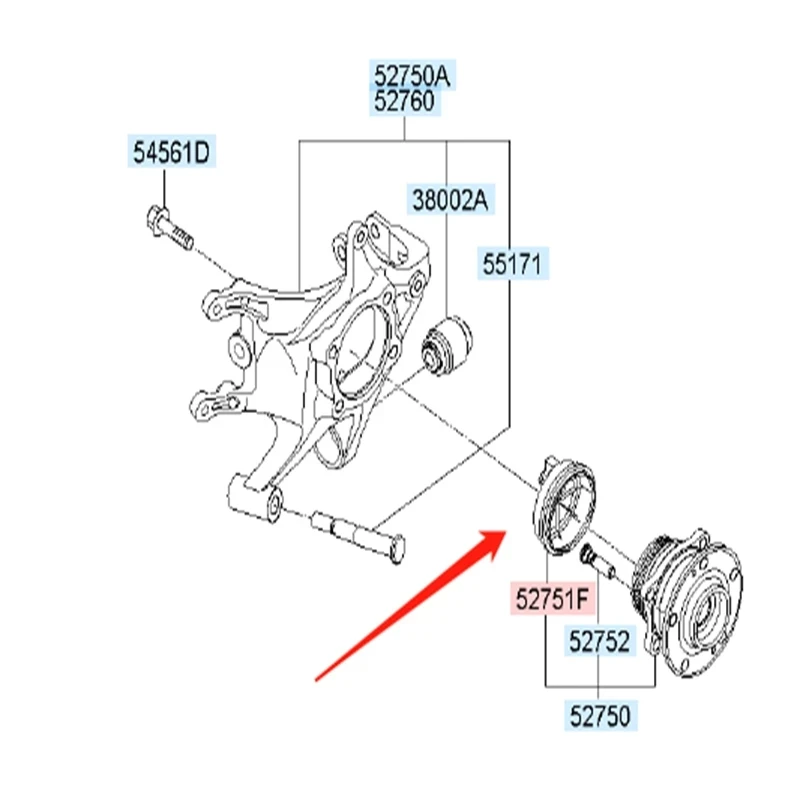 For Hyundai Santa Fe DM IX45 CM Sorento 08-12 ABS Sensor Rear Wheel Sensor Wheel Speed Sensor Cover OEM 527502BXXX 5