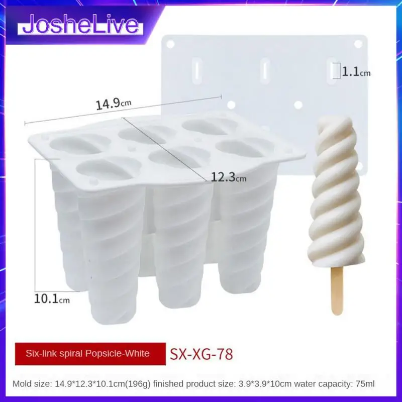 

1PCS 6-even Spiral Ice Cream Silicone Mold Home-made Children Popsicle Maker Food-grade Summer Ice Cream Dessert Jelly Ice Mold