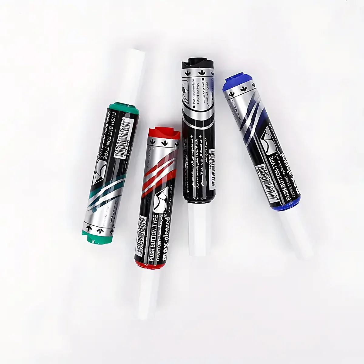 White Marker Pens Marker Pens Pen Marker Whiteboard Pens 4-Piece Push-Button Liquid Ink Whiteboard Marker Pen Vibrant Quick-Drying Low-Odor Chisel Tip for Whiteboards Office