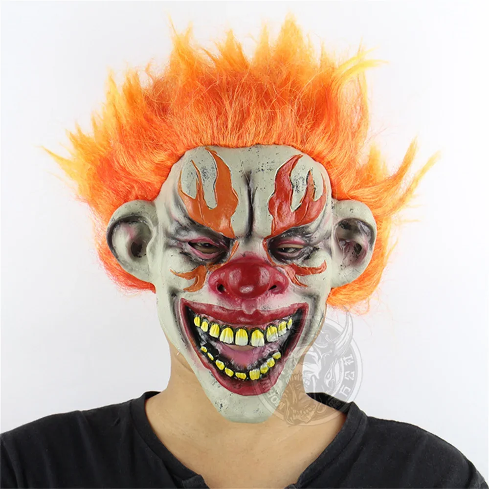 

Flaming Clown Headgear Ball Performance Party Trick Horror Mask Bar Room Escape Prop cosplay Prop