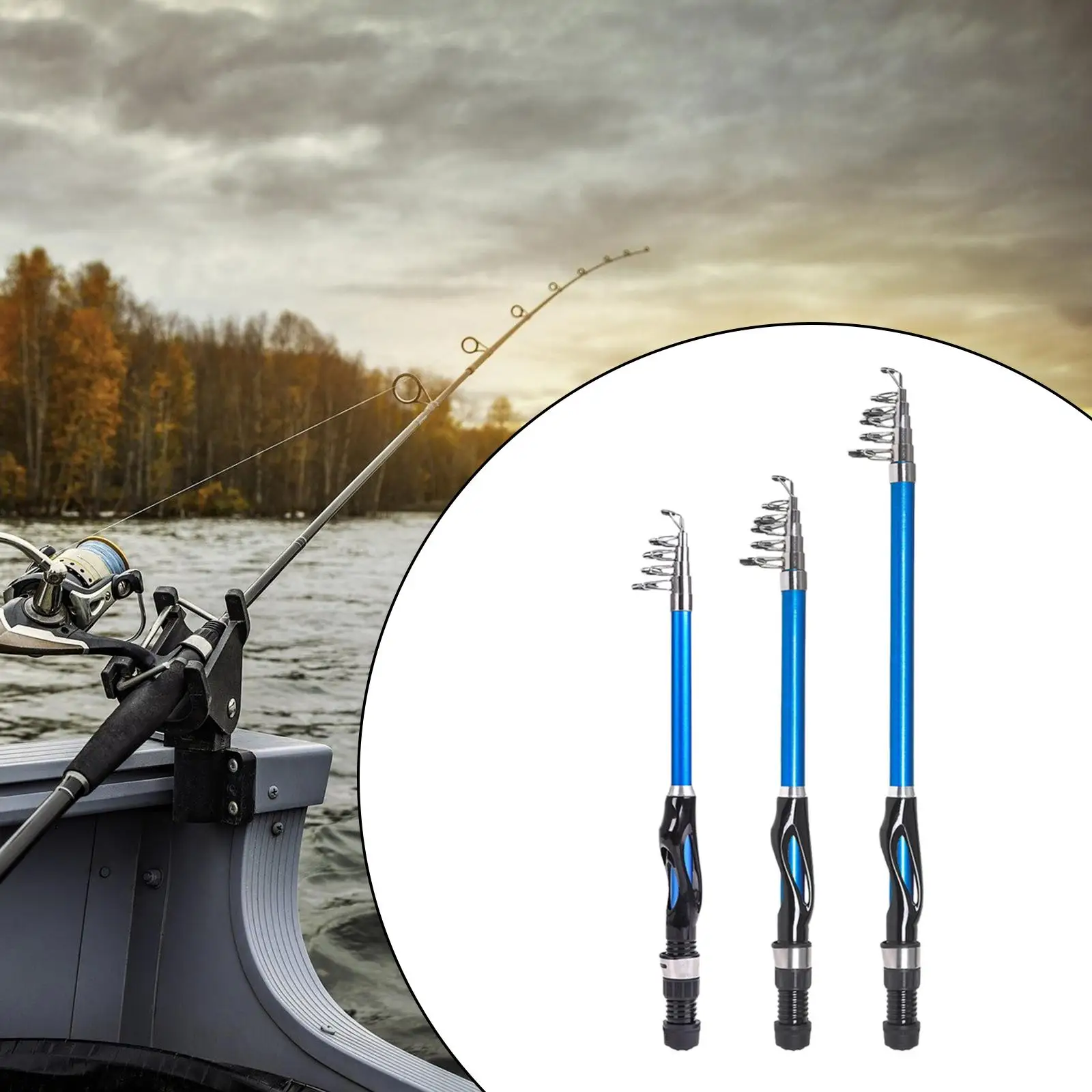 Telescopic Fishing Rod Top Rings Lightweight Fishing Accessories Telescopic Fishing Pole for Salmon Ponds River Sea Fishing Bass