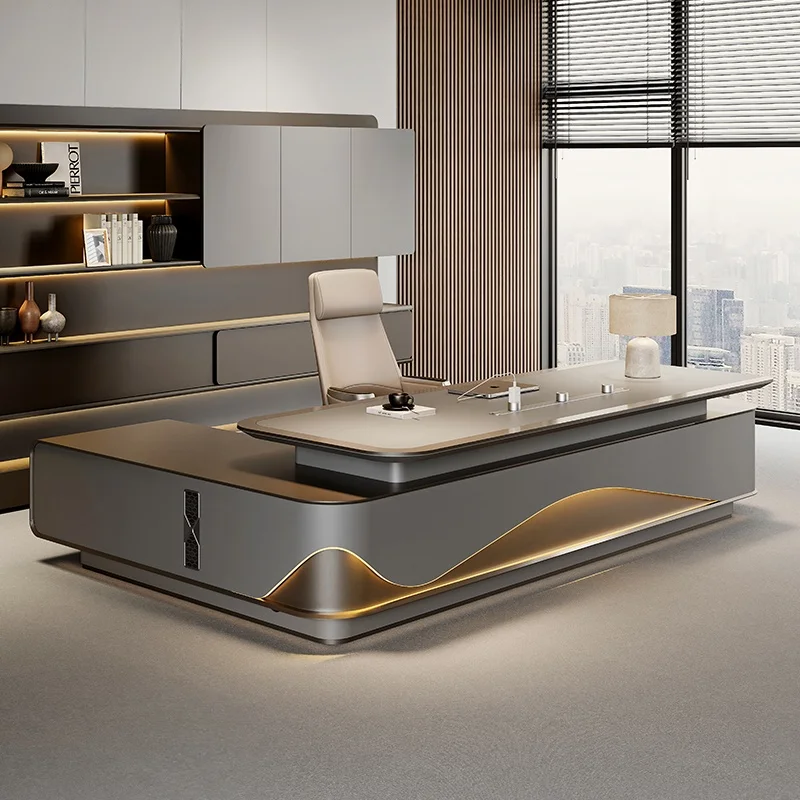 L Shaped Modern Office Desk Executive Work Luxury Conference Computer Desk Manager Reading Escritorio Oficina Modern Furniture