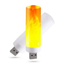 Lumière d'ambiance LED USB, chandelle clignotante, pour Power Bank, éclairage de Camping, effet allume-cigare