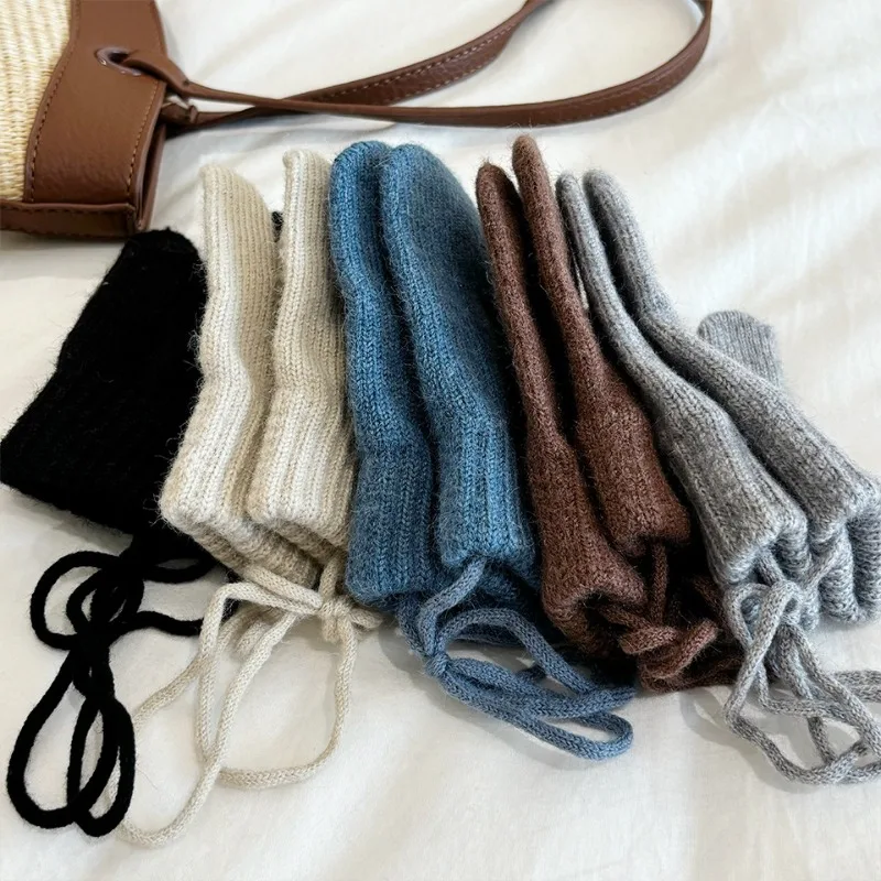 1-4Y New Warm Baby Gloves Winter Mittens Children Full Finger Gloves Kids Hanging Neck Warm Gloves Newborn Baby Accessories