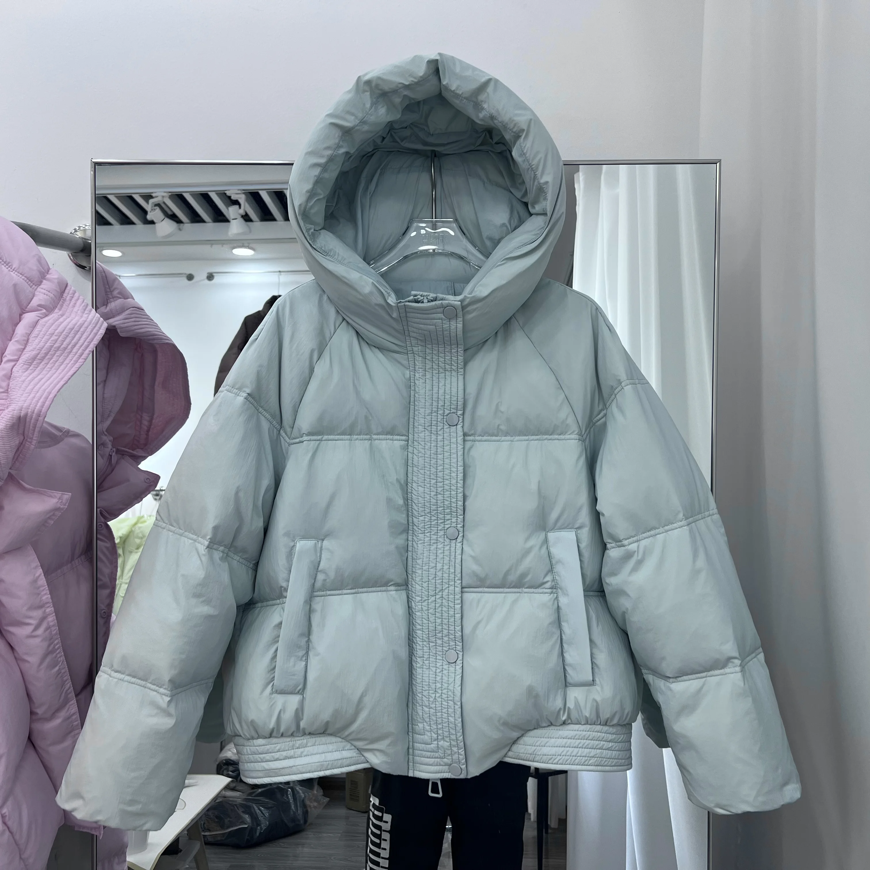 

2023 Winter New Down Jacket Female Hooded Thickened Loose Long Sleeve Casual Warm White Duck Down Coat Jaqueta Feminina L344