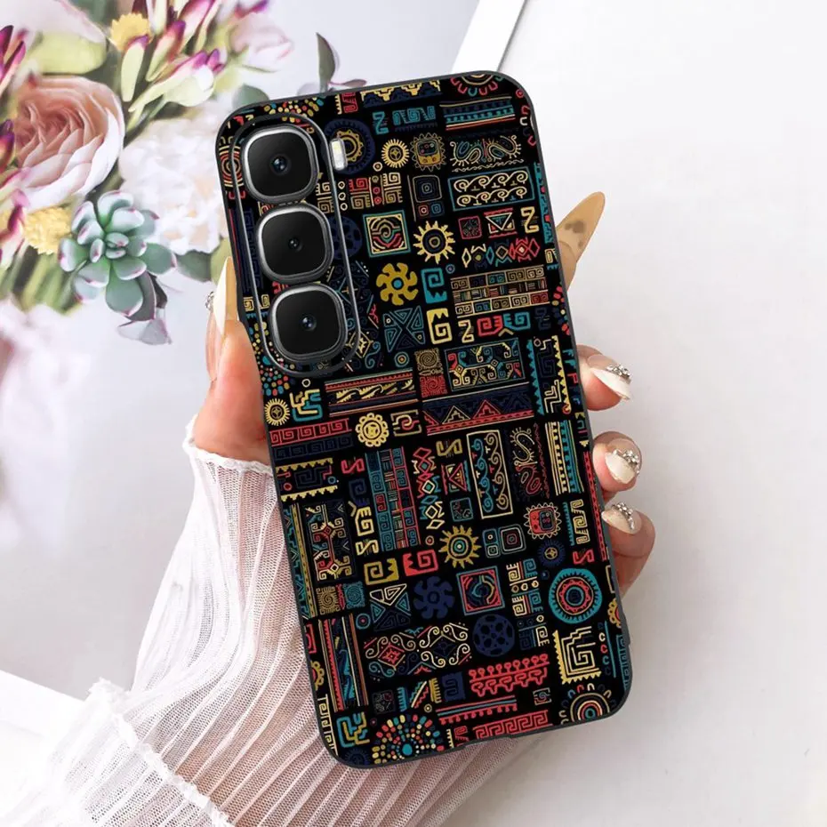 Enhanced Black Silicone Soft Phone Case with Cool Dragon, Wolf, and Tiger Design