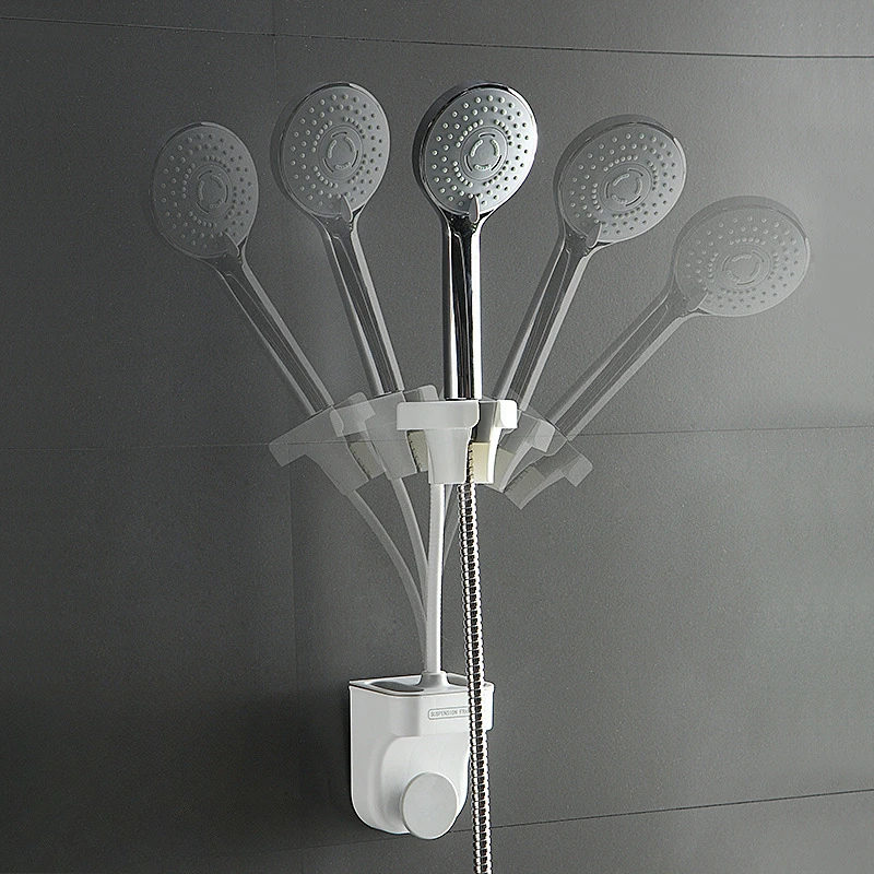 360° Rotation Hands Free Standing Shower Head Holder Bathroom Shelves Wall Mountted Sticker Rack Universal for Hairdryer Storage 4