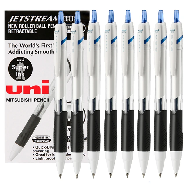 Uni Ballpoint Pen Jetstream 3 Color Black,Red,Blue Ink 0.5mm,Transparent Black