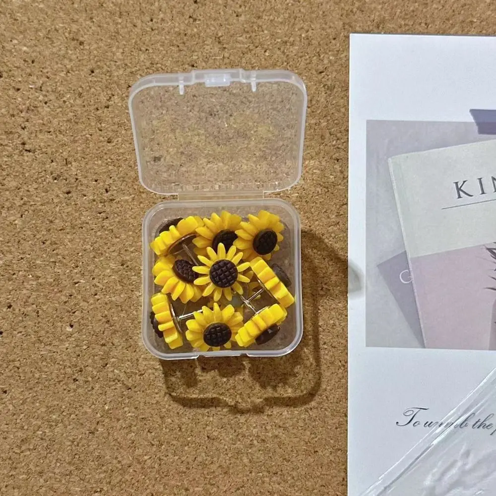 10/20/30/40/50Pcs 크리 에이 티브 해바라기 푸시핀 DIY 사진 벽 장식 보드 푸시 핀 귀여운 재사용 가능한 엄지 못 벽 마커