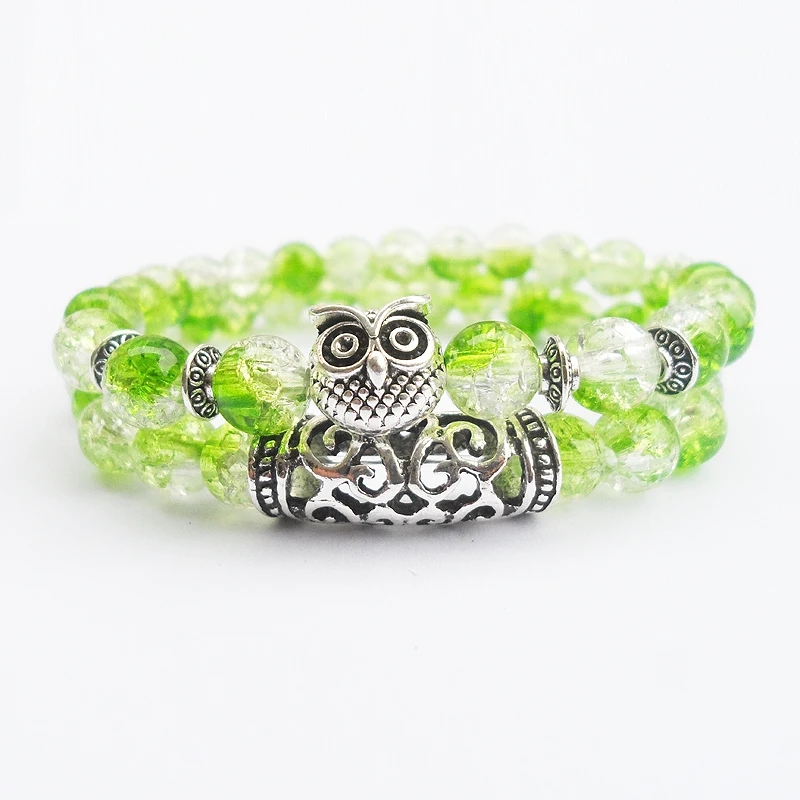 Fnaf 2 Rupee Item 2Pcs Set Verde Floreale Perline Acrilico Gufo Braccialetto Per Gioielli Da Sposa Amante Delle Nozze Donne Pulseras Mujer