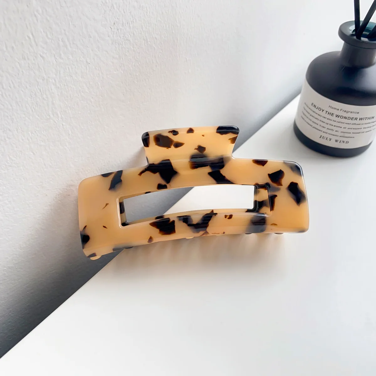Large Tortoiseshell Leopard Geometric Hair Claw Clip