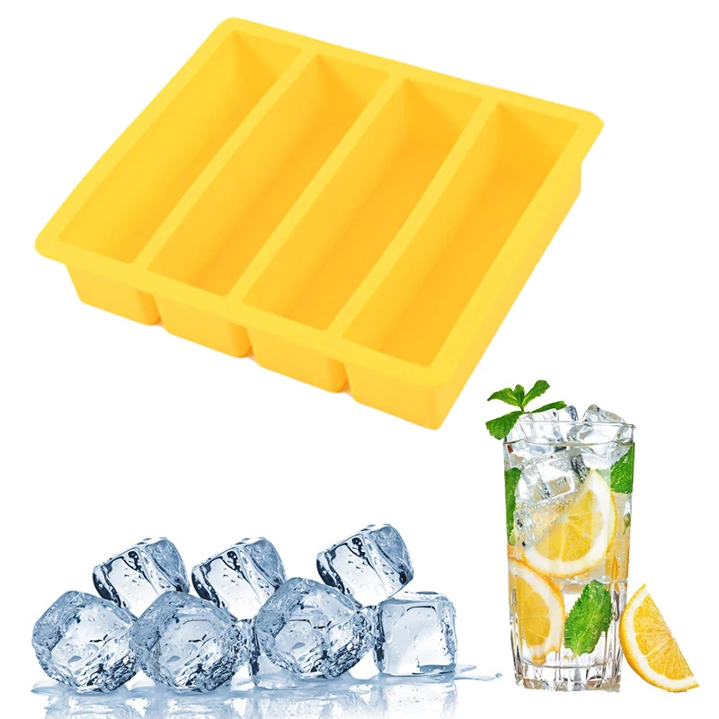 Description Picture 3 of itemIce Tray Rectangular Ice Mold Silicone Ice Tray Tray Ice Ice Making Tools Beer Drink Coffee Supplies Kitchen Accessories