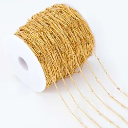 1 Meter Stainless Steel Double Loop Link Chain - Round 8 Shape 2mm - 1 meter (1.2mm - Gold Color)