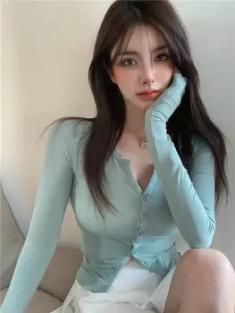 Faionable Casual Sexy Slim Fit Long Sve T-irt Women's Summer Hot Girl Sun Protection Open Cardigan ort Top 1