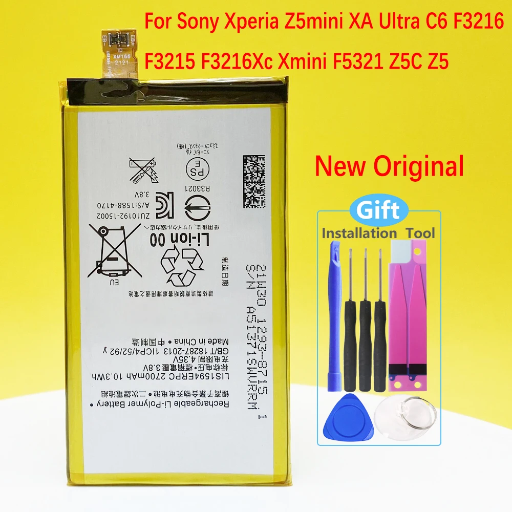 New Original LIS1594ERPC Battery For Sony Xperia Z5mini XA Ultra C6 F3216 F3215 F3216Xc Xmini F5321 Z5C Z5 |