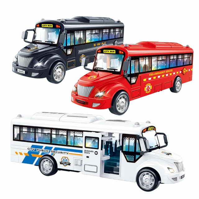 1:30 Inertia Sliding Campus Bus Car Model Simulation Sound and Light Music Educational Toy Bus Car Toy Children's Birthday Gift 6