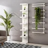 Vertical Wall Mount Shelf Unit Floating 7 Tier Storage Organizer Home Office Decor Engineered Wood Trapezium Shape Modern Design 2