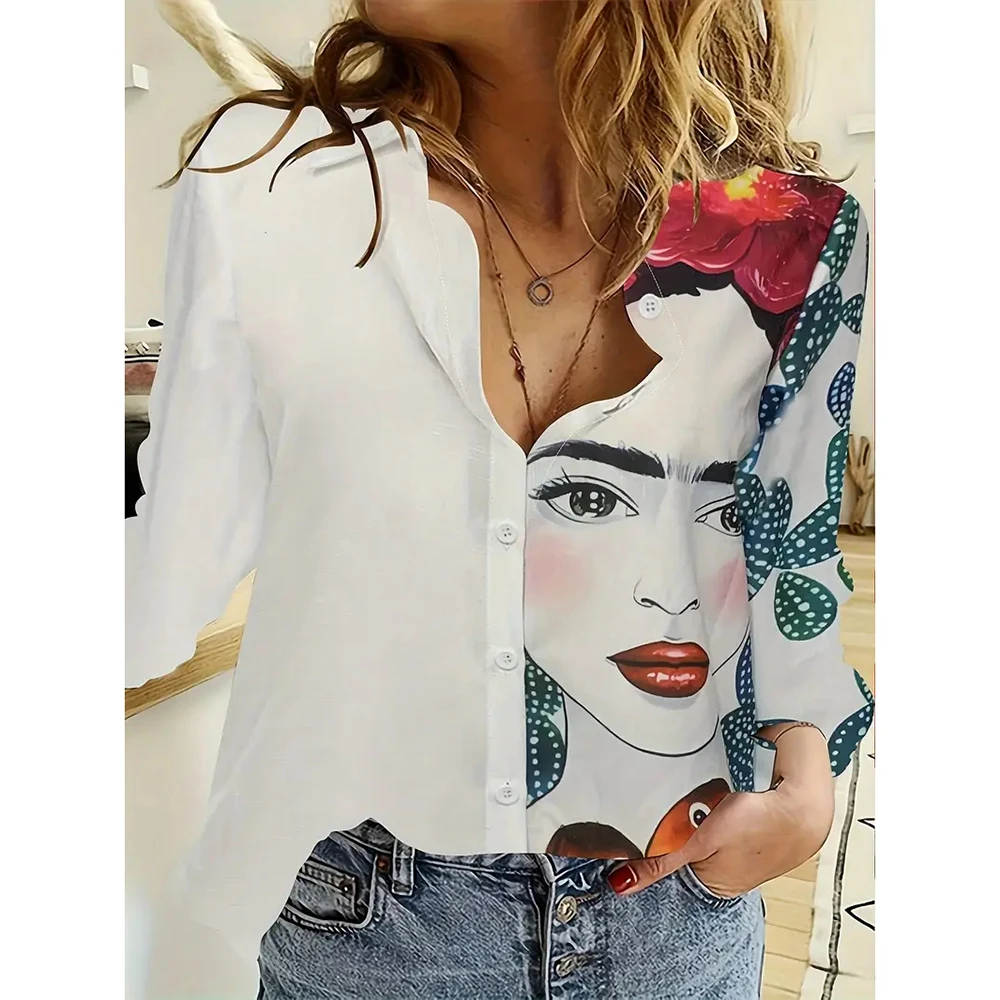 Women’s 3D Digital Print Shirt Set – Long Sleeve Urban Casual Outfit main image 1