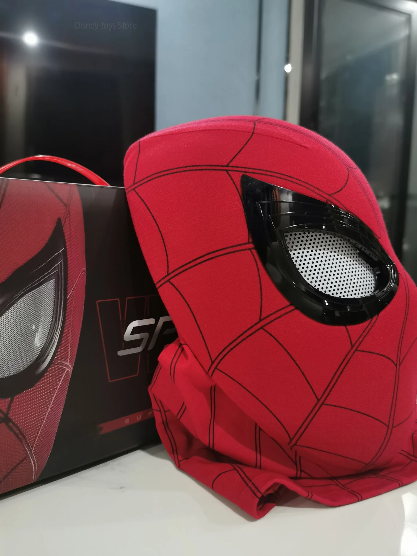 Spider Man Can Blink Masks Cosplay Miles Headgear Moving Eyes Model Party Props Elastic Toys Adults Kids HalloweenChristmasGifts